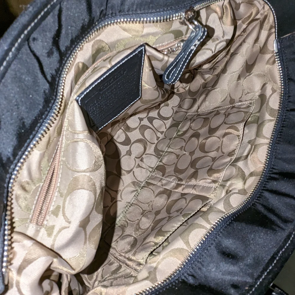 Vintage Coach black nylon tote .4450